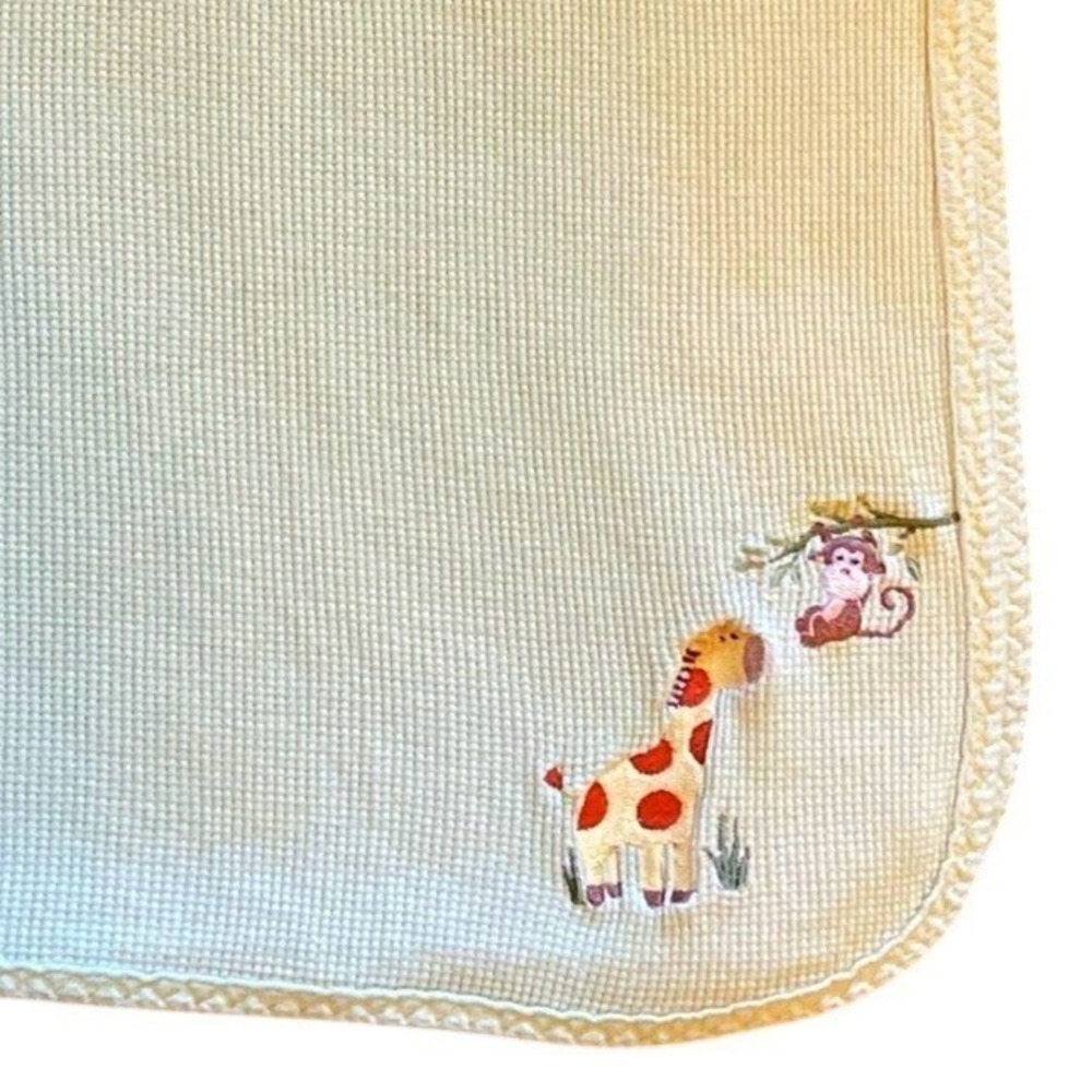 Circo Giraffe Monkey Green Thermal Waffle 100% Cotton Baby Blanket Vintage